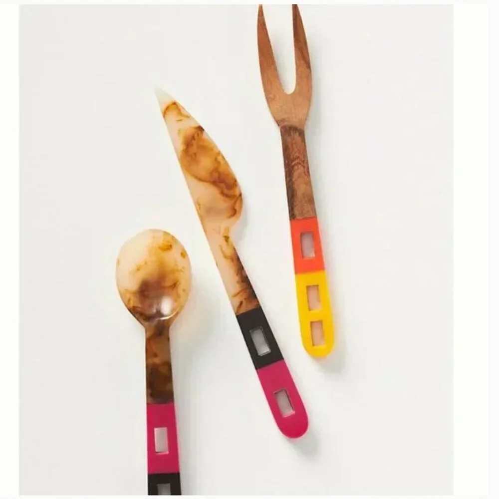 ⭐️ Arcelia Mezze Farm Peasant Boho Hipster Hippie Art Hip Block Cheese Knife Set